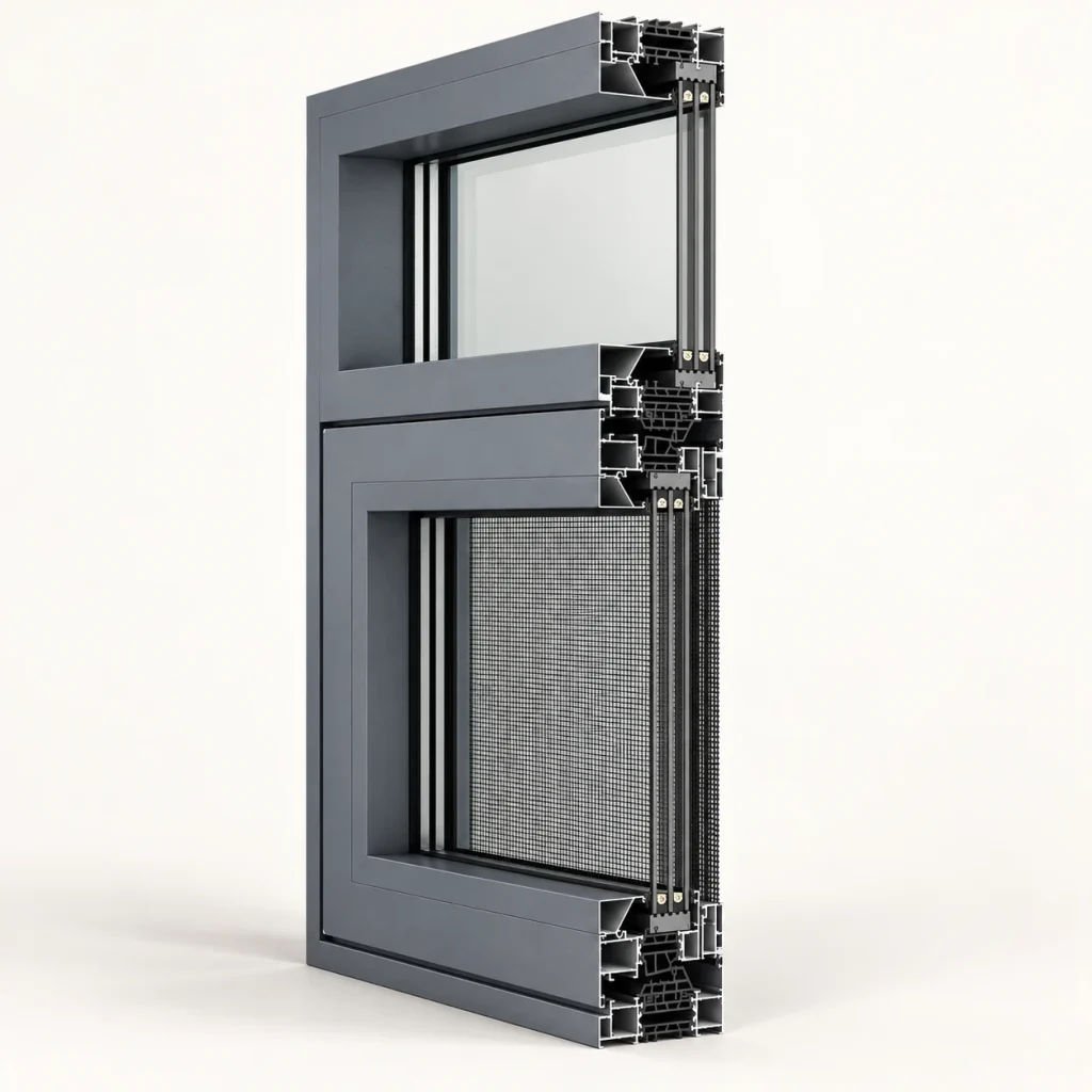Series 100 Double Inward Opening Window + Screen